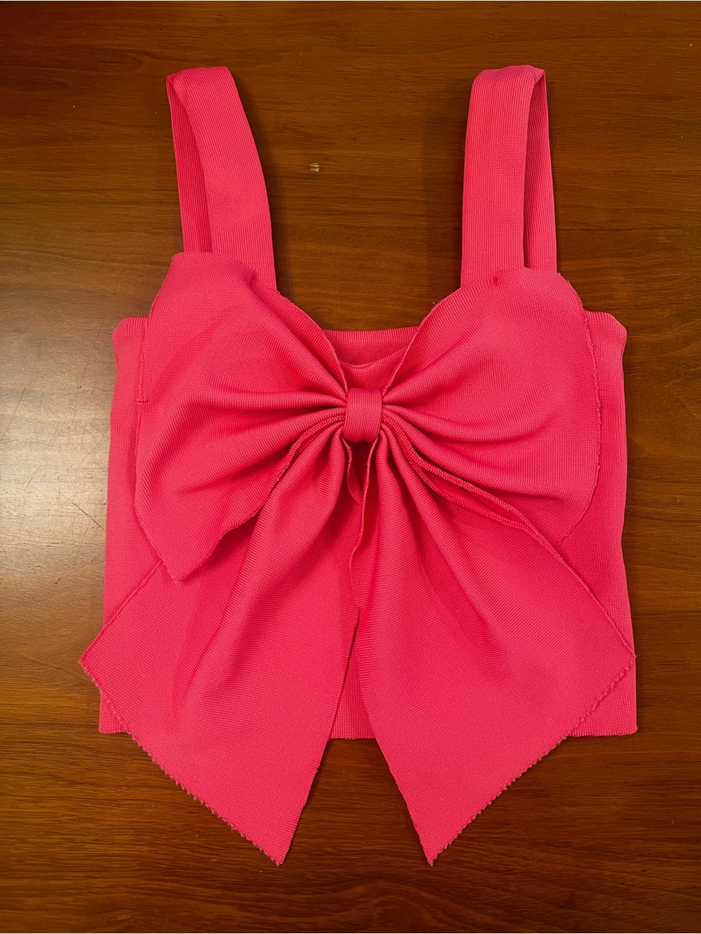 HAPPY HEART Fuchsia Oversized Bow Crop Top - Size XS (Excellent Condition)